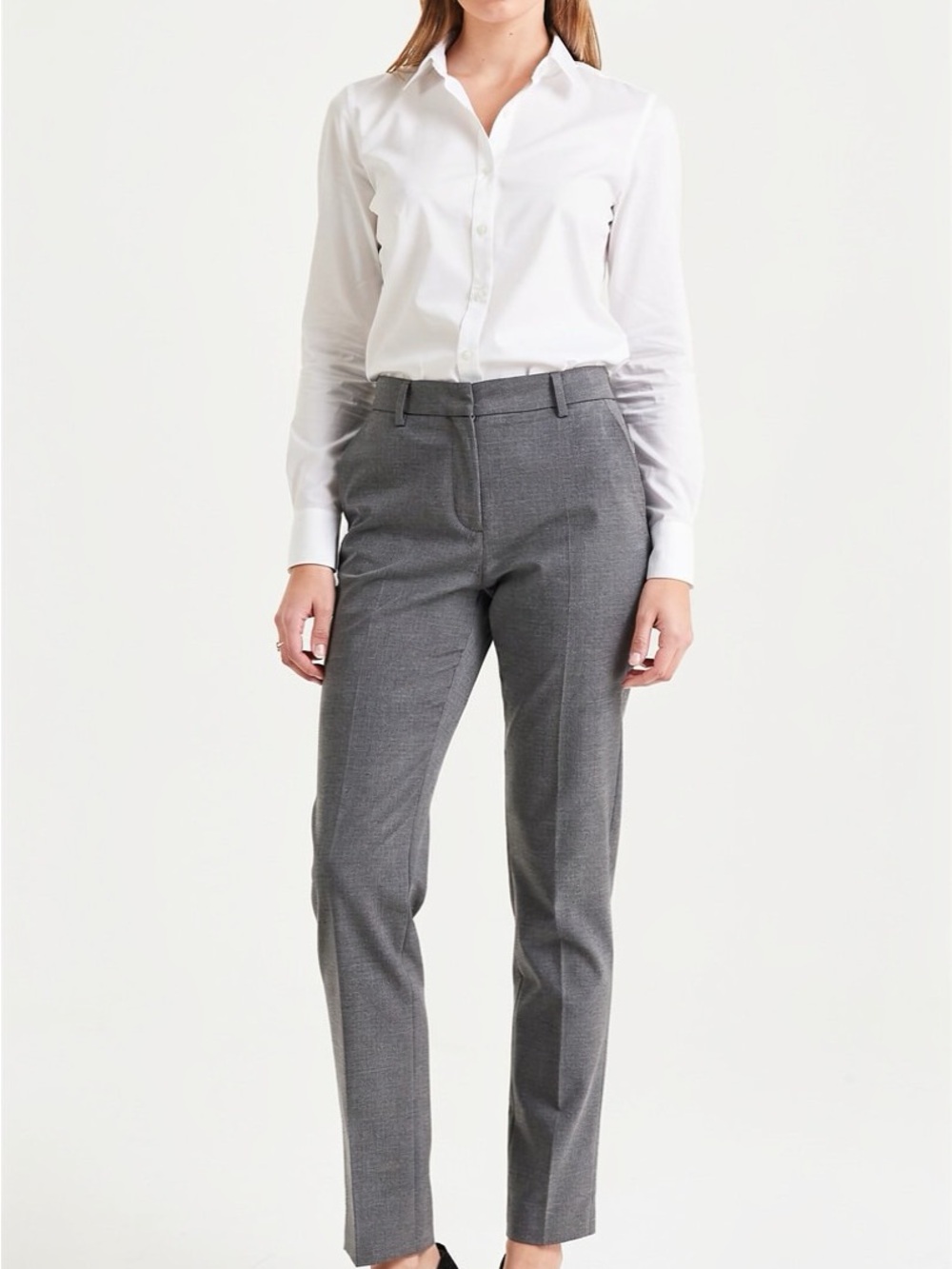 J. Crew Gray Tailored Straight-Leg Dress Pants